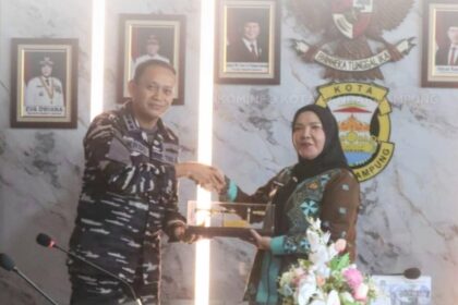 Eva Dwiana Sambut Danlanal Lampung, Fokus pada Kolaborasi Strategis