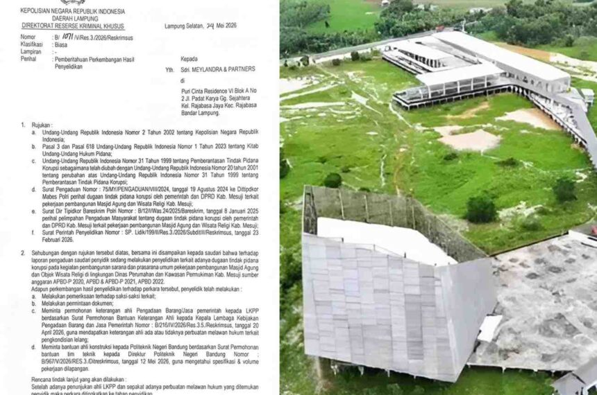 16 Bulan Bergulir, Kasus Islamic Center Mesuji Naik Sidik, Arah Pengusutan Kian Terang