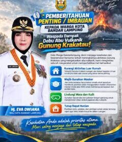 Waspada Debu Vulkanik Krakatau, Eva Dwiana Minta Warga Bandar Lampung Gunakan Masker