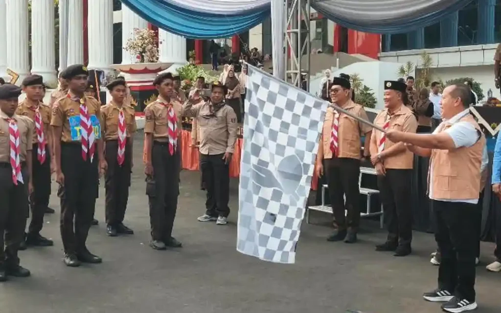 Gerak Jalan Pramuka Bandar Lampung Digelar, Peserta Adu Kekompakan dan Kreativitas