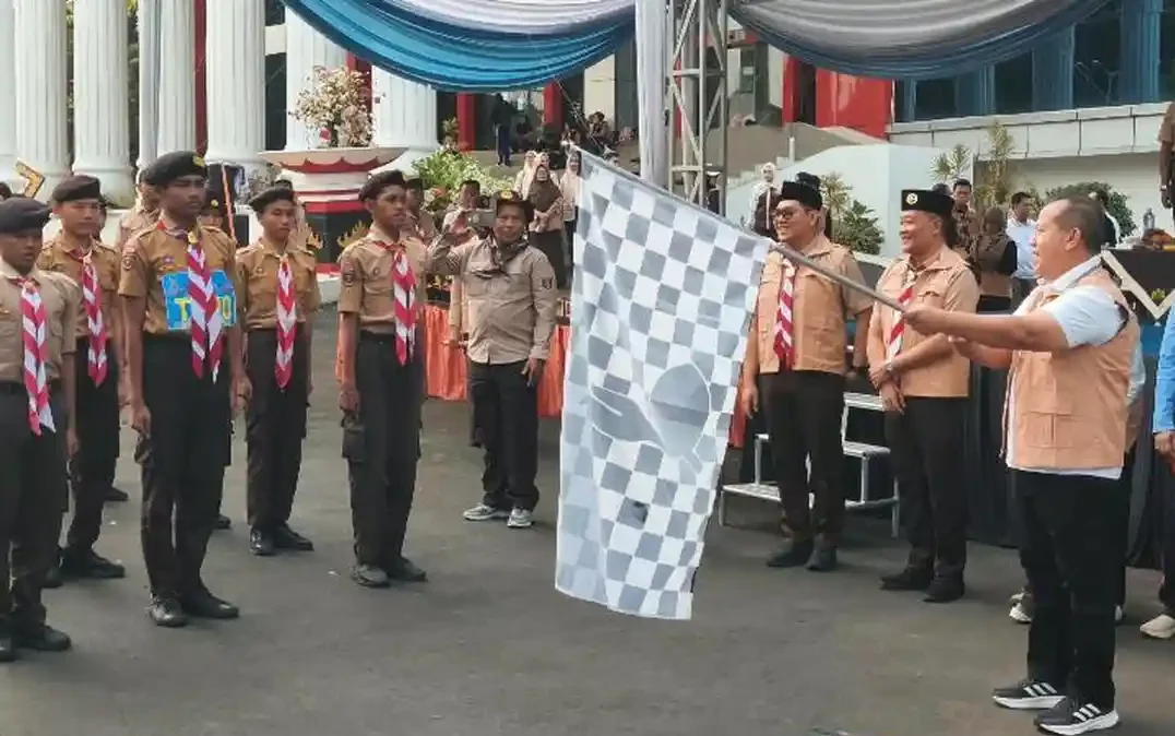 Gerak Jalan Pramuka Bandar Lampung Digelar, Peserta Adu Kekompakan dan Kreativitas